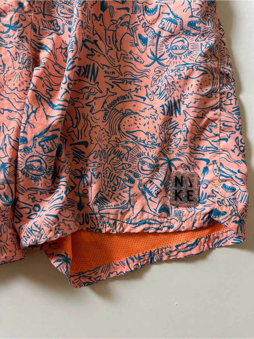 Nike Swim Shark Lap Graphic Print Swim Trunks
